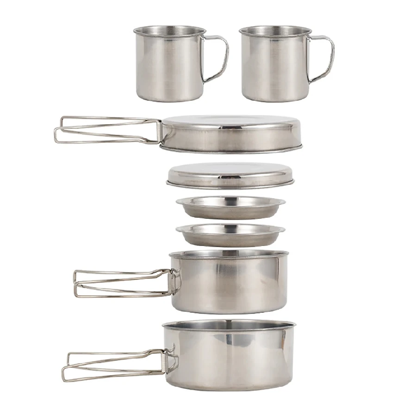 Camping Cooking Utensils Storage - 8개/세트 캠핑 조리기구 세트 스테인리스 스틸