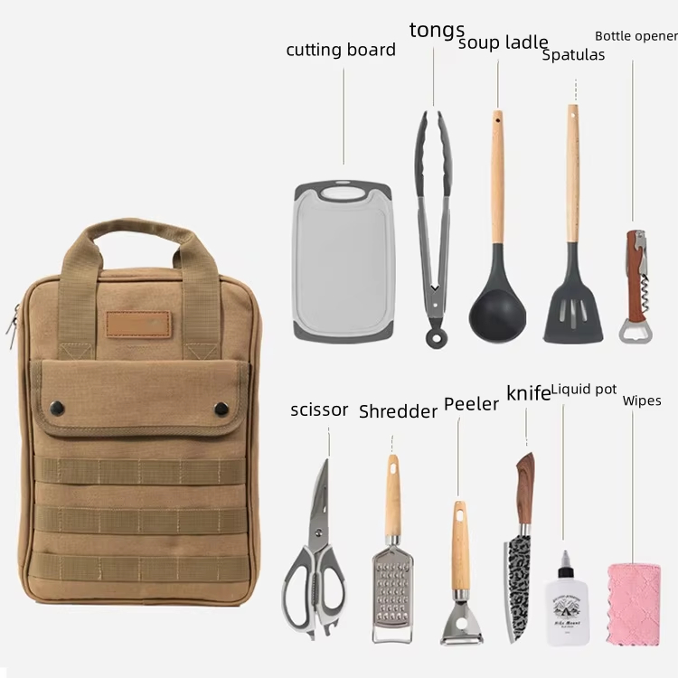 Camping Cooking Accessories Set - 캠핑 조리기구 액세서리 세트, 12종 휴대용