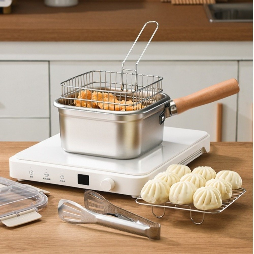 Camping Cooking Utensils Storage - 휴대용 스테인리스 프라이팬 사각형 논스틱 조리용