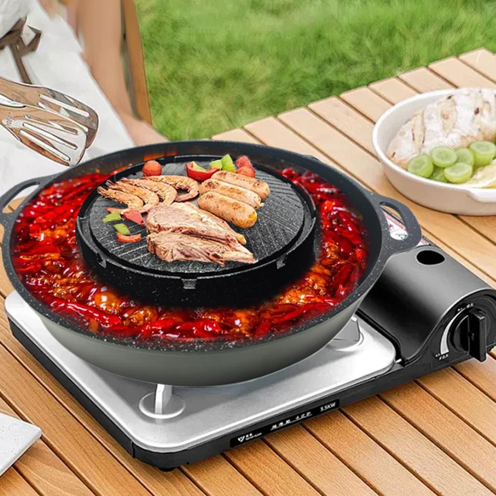 Camping Cooking Cupboard - 한국식 카세트 그릴 팬 논스틱 알루미늄