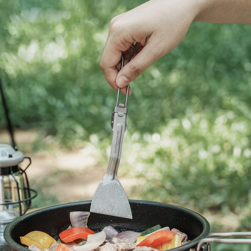 Camping Cooking Box Set - Boundless Voyage 캠핑 식기, 티타늄 뒤집개