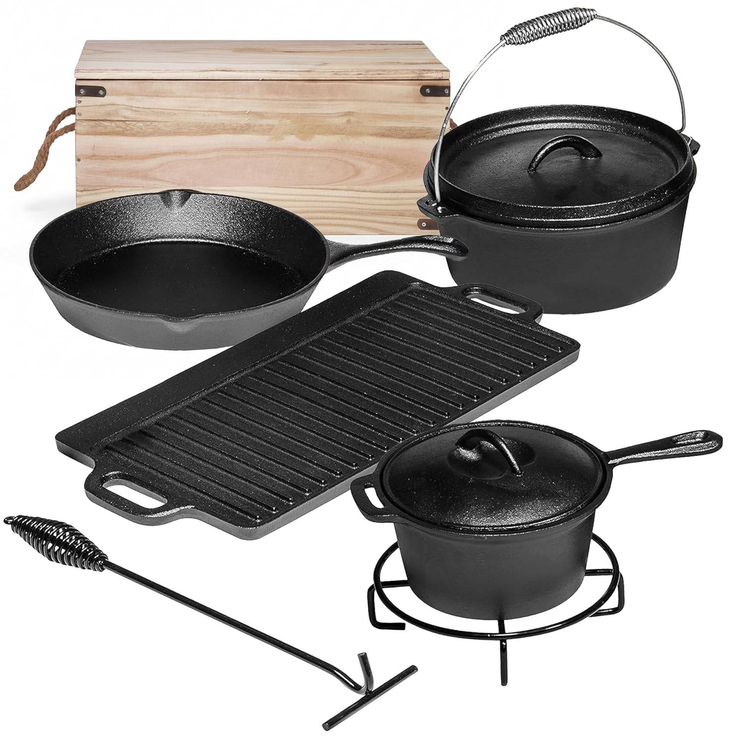 Camping Cooking Dutch Oven - 캠핑 요리 세트 7종. 사전 조리된
