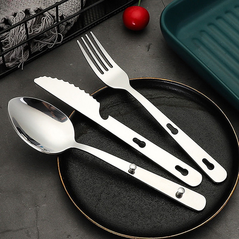 3개/세트 야외 휴대용 스테인레스 스틸 식기류 나이프  - Camping Cooking Knife Set 리뷰 및 가격
