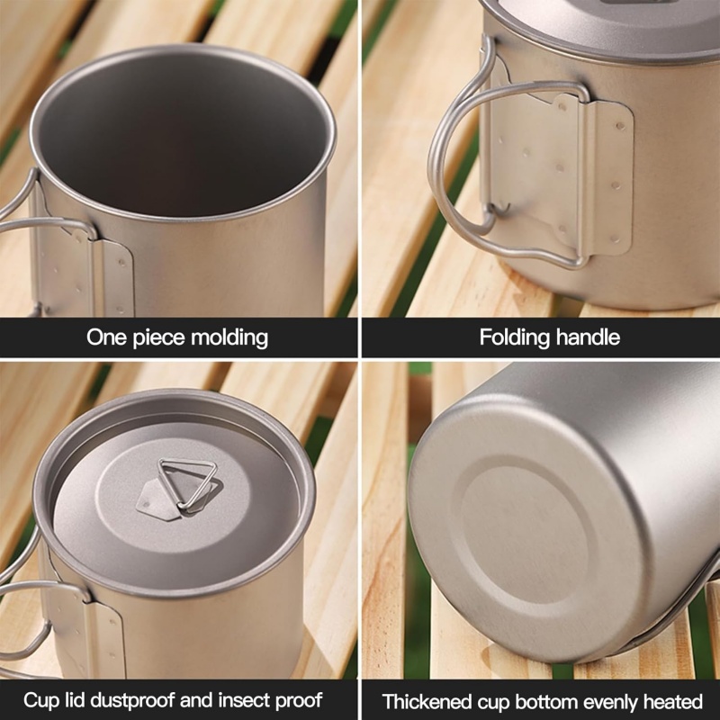 접이식 손잡이가 있는 티타늄 캠핑 머그, 가벼운 휴대용 - Camping Cooking Hardware 리뷰 및 가격