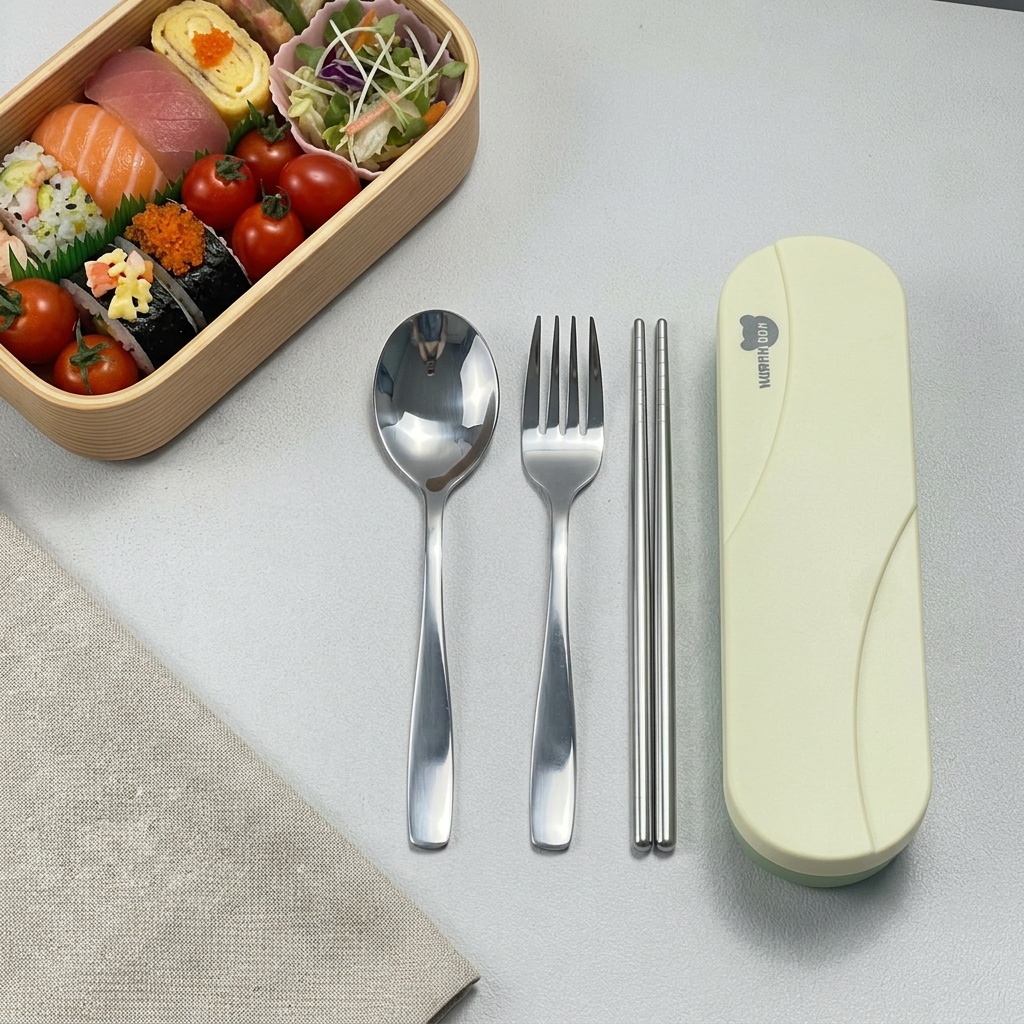 휴대용 수저 세트 스테인레스 스틸 식기류 포크와 스푼  - Camping Cooking Utensils Kit 리뷰 및 가격
