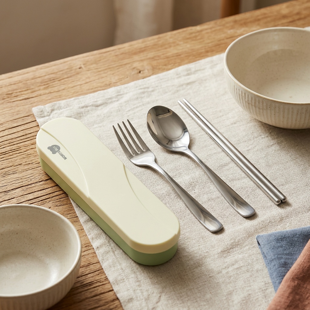 휴대용 수저 세트 스테인레스 스틸 식기류 포크와 스푼  - Camping Cooking Utensils Kit 리뷰 및 가격