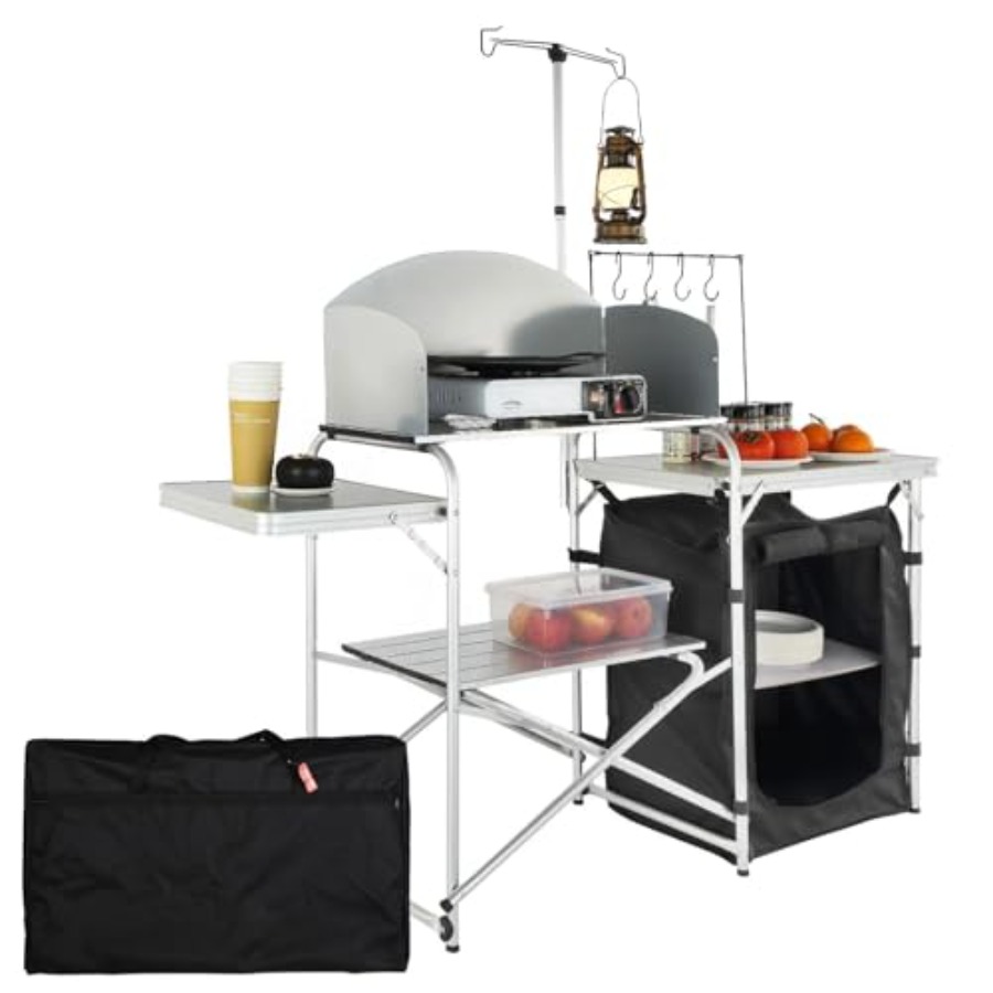 캠핑 키친 테이블, 접이식 야외 조리대(수납 가방 포함 - Camping Cooking Cupboard 리뷰 및 가격