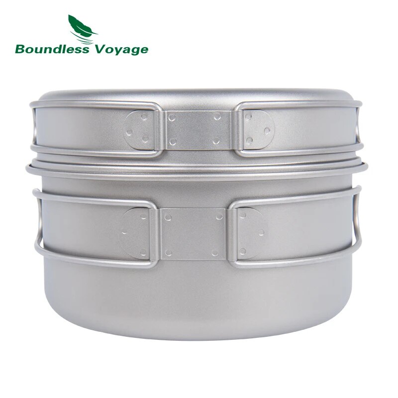 무한한 항해 티타늄 냄비 팬 세트(접이식 손잡이 포함) - Camping Cooking Set Compact 리뷰 및 가격