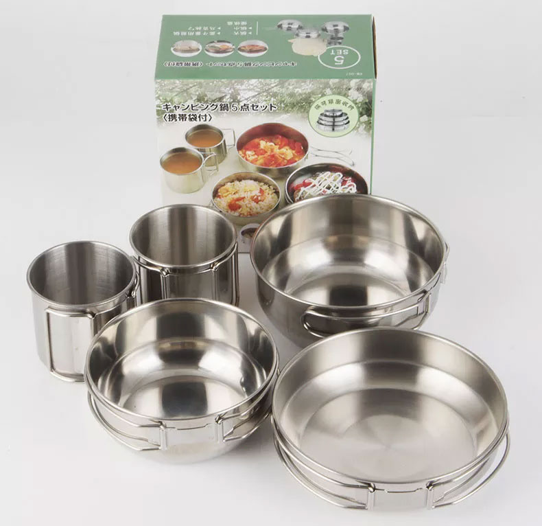 접이식 5종 컵 세트 주방 냄비 및 프라이팬 세트 야외 - Camping Cooking Box Set 리뷰 및 가격