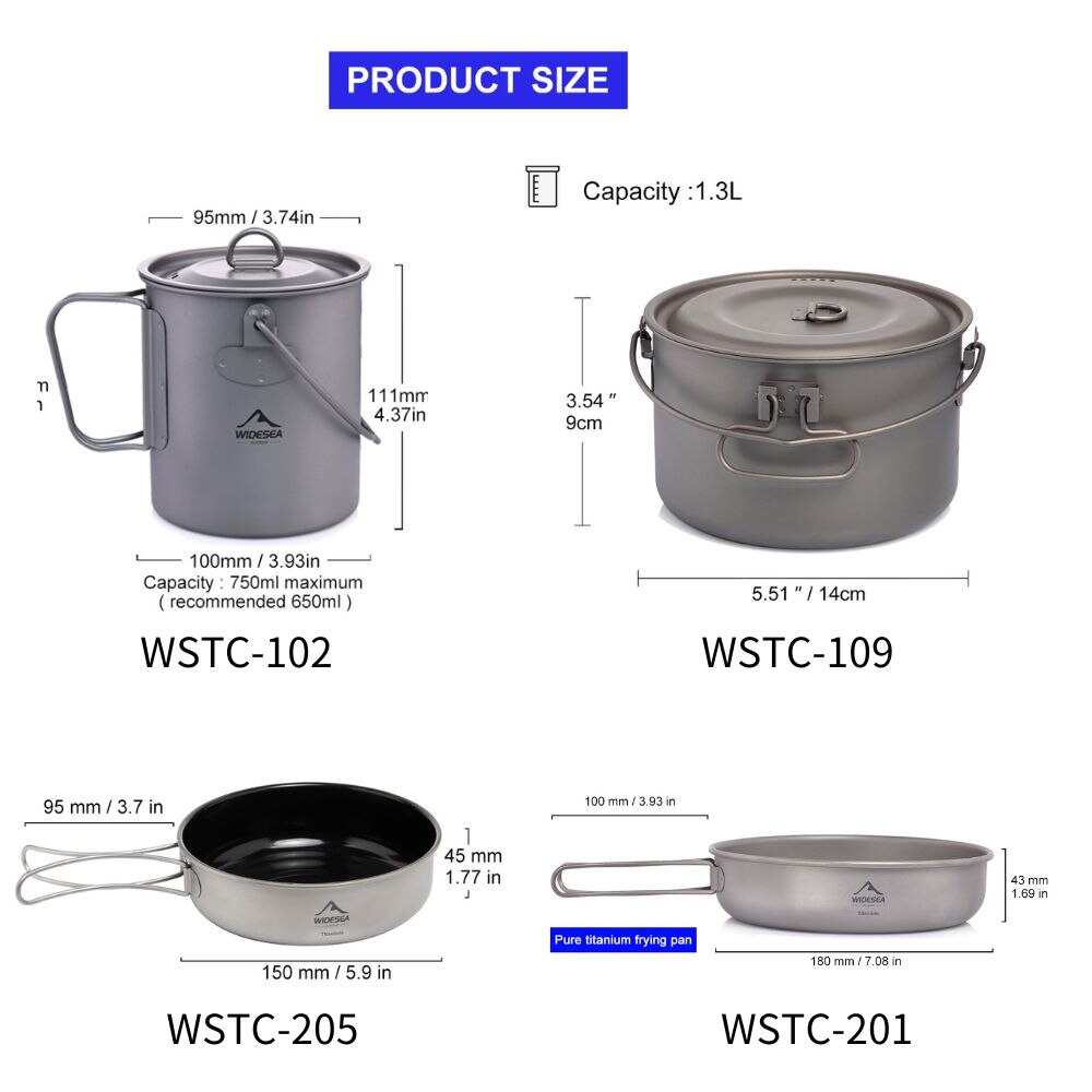 Widesea 캠핑 식기 티타늄 조리기구 세트, 관광  - Camping Cooking Utensils Storage 리뷰 및 가격