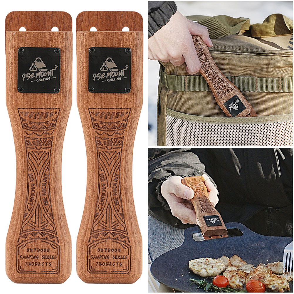 야외용 천연 나무 그릴 팬 손잡이 분리형 내열 방지 화 - Camping Cooking Hardware 리뷰 및 가격
