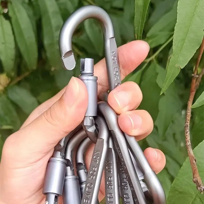 전술용 스틸 D 키체인 모양 후크 버클 클립 등반용 군 - Camping Cooking Accessories 리뷰 및 가격