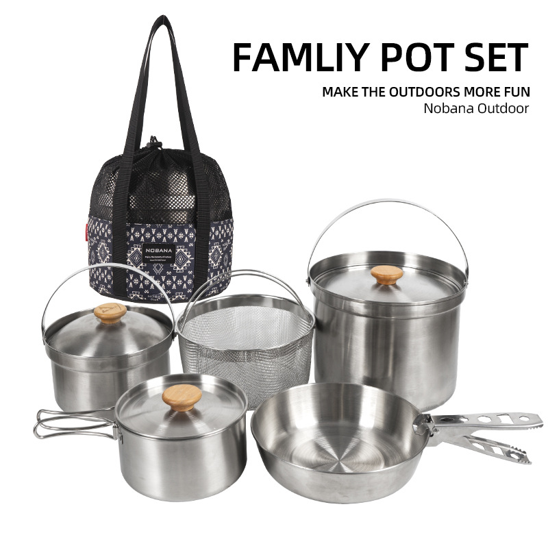 NOBANA 최신 야외 스테인레스 스틸 냄비 세트 캠핑 - Camping Cooking Hardware 리뷰 및 가격