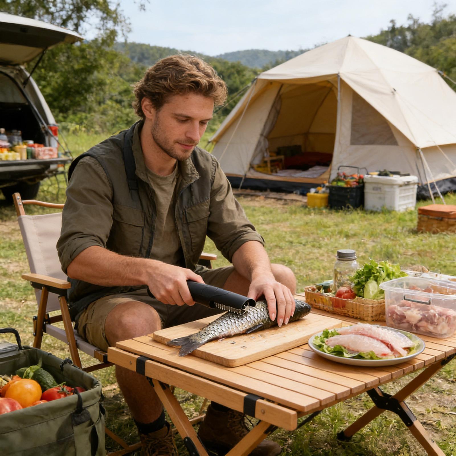 무선 휴대용 생선 비늘 제거기, 휴대용 생선 세척 도구 - Camping Cooking Meals 리뷰 및 가격
