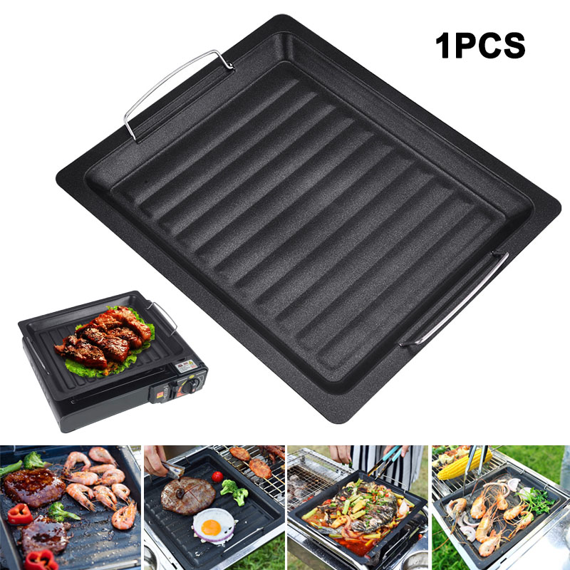 야외용 두꺼운 사각 그릴 팬, 손잡이 두 개, 휴대용  - Camping Cooking Hardware 리뷰 및 가격