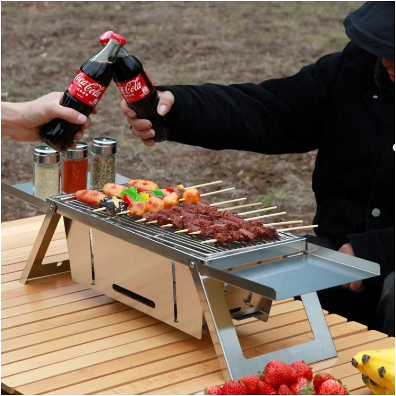 스테인리스 스틸 휴대용 BBQ 그릴 야외 접이식 숯불  - Camping Cooking Set Compact 리뷰 및 가격