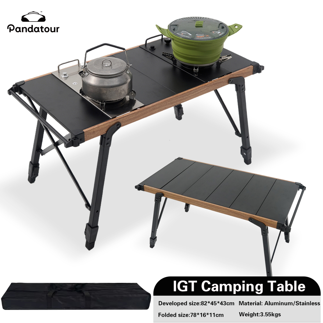 판다투어 IGT 캠핑 테이블 접이식 알루미늄 바베큐 피 - Camping Cooking Set Compact 리뷰 및 가격