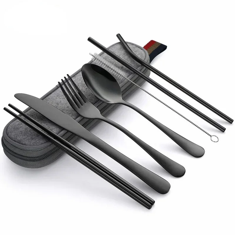 재사용 가능한 여행 커트레이 식기 세트, 스테인레스 스 - Camping Cooking Knife Set 리뷰 및 가격