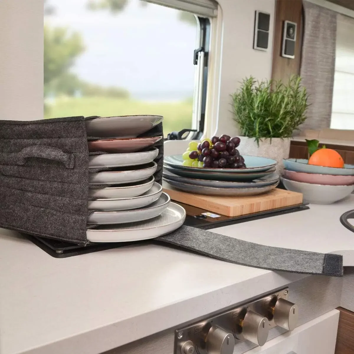 1pc 펠트 접시 컵 보관 가방 홀더 두꺼운 캠핑 식기 - Camping Cooking Meals 리뷰 및 가격