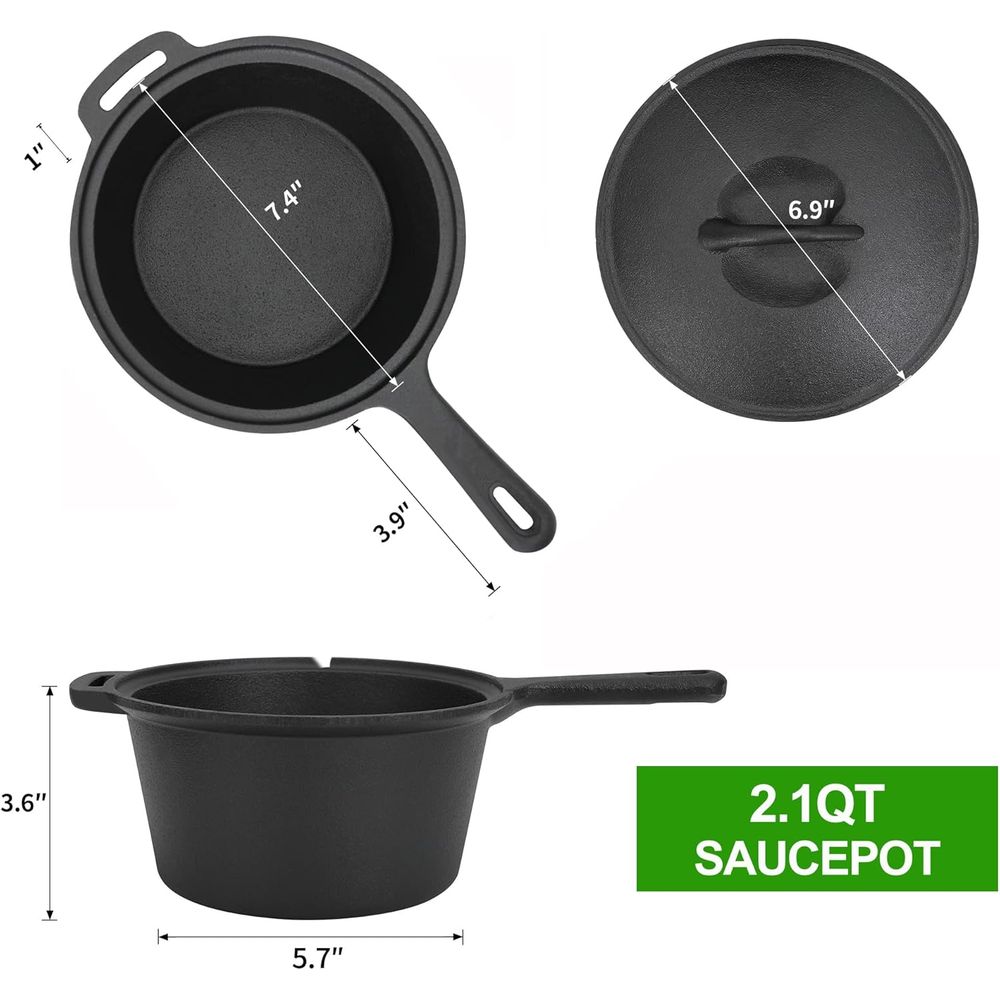 8종 프리시즈닝된 더치 오븐 쿠킹 세트, 주철 캠핑용  - Camping Cooking Dutch Oven 리뷰 및 가격