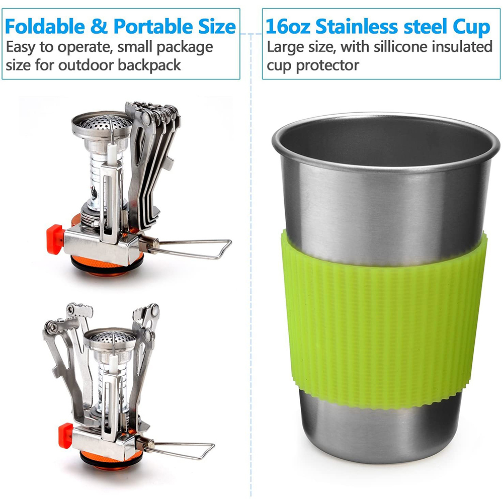 스토브가있는 캠핑 조리기구 키트 야외 요리 세트 야외  - Camping Cooking Hardware 리뷰 및 가격